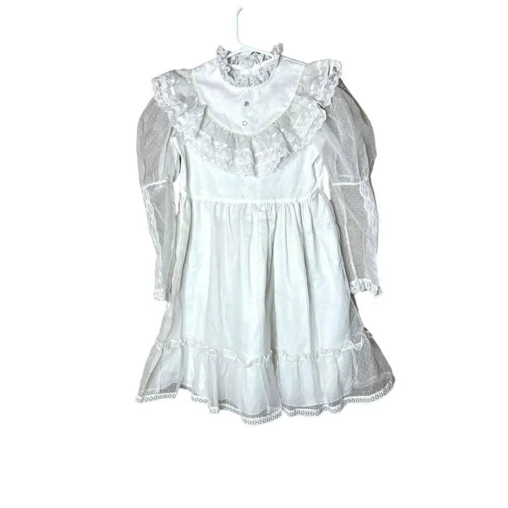 Vintage Madonna‎ White Lace Dress Size 8